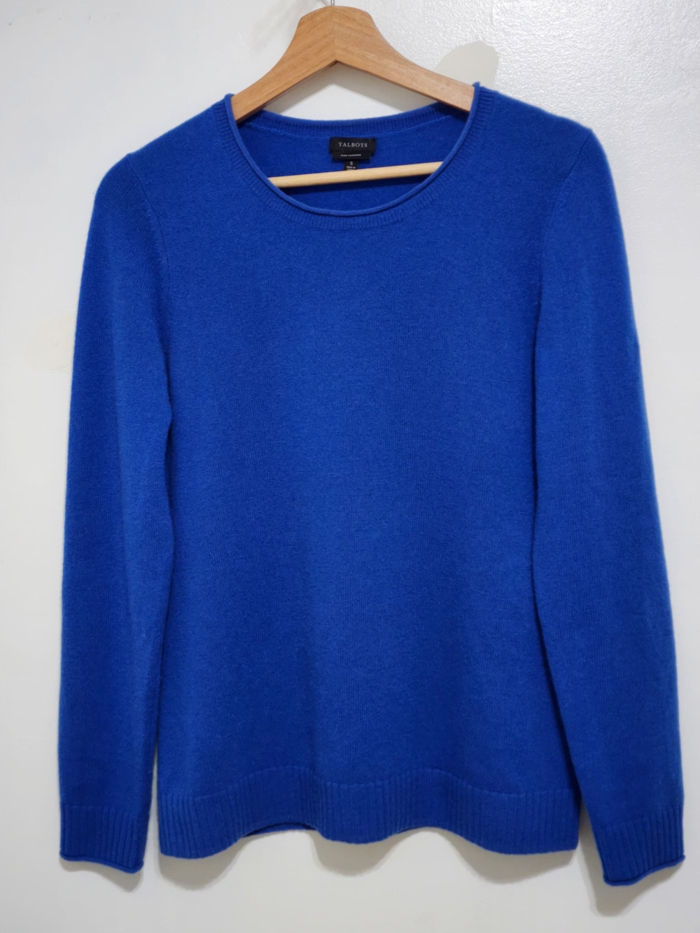 Talbots Women's Crewneck Sweater - Royal Blue 100% Cashmere Size S